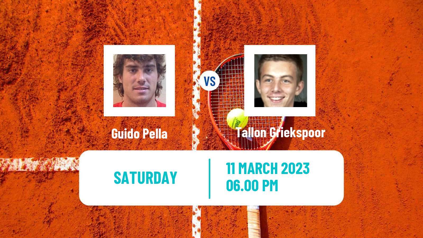 Tennis ATP Indian Wells Guido Pella - Tallon Griekspoor