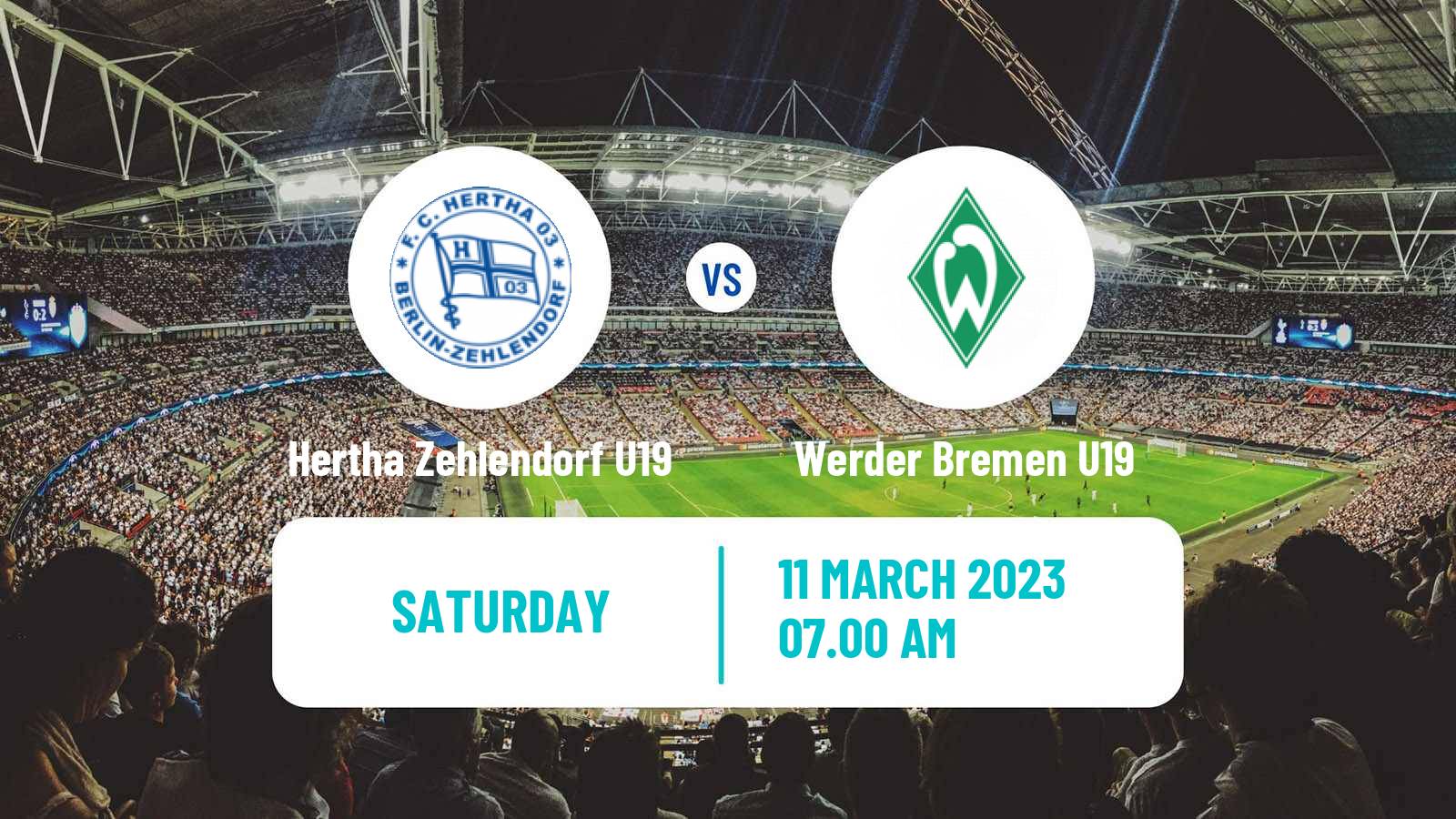 Soccer German Junioren Bundesliga North Hertha Zehlendorf U19 - Werder Bremen U19