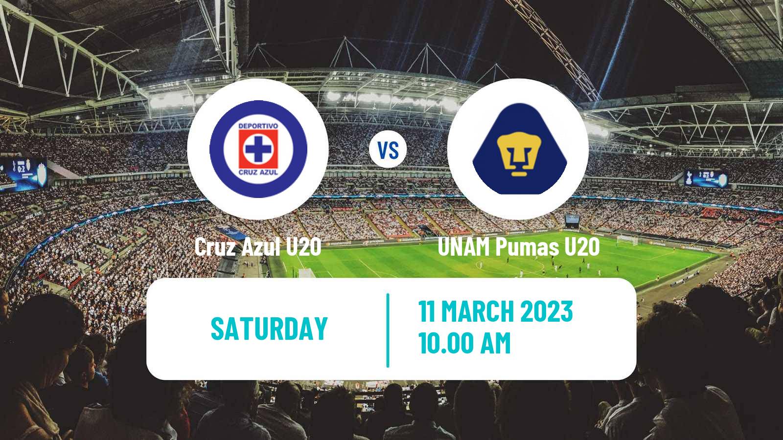 Soccer Mexican Liga MX U20 Cruz Azul U20 - UNAM Pumas U20