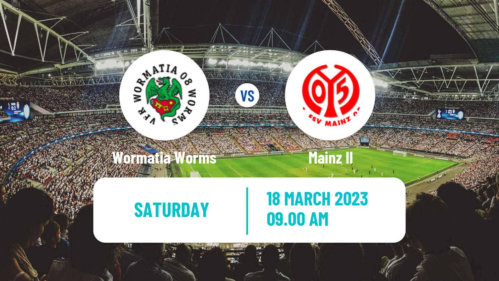 Soccer German Regionalliga Sudwest Wormatia Worms - Mainz II