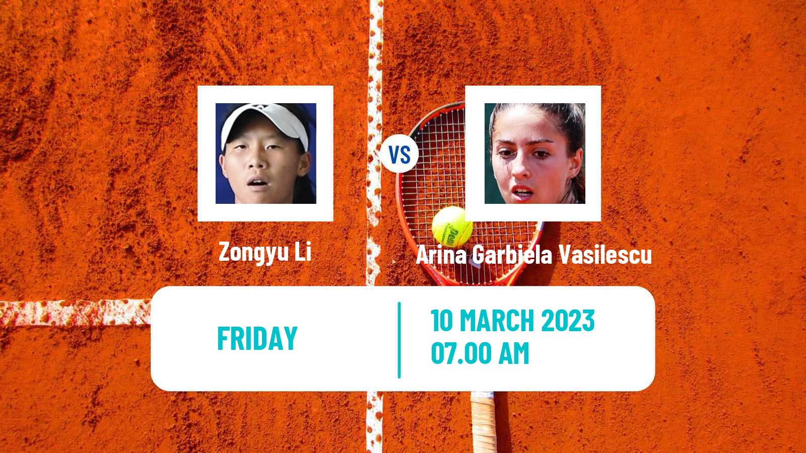 Tennis ITF Tournaments Zongyu Li - Arina Garbiela Vasilescu