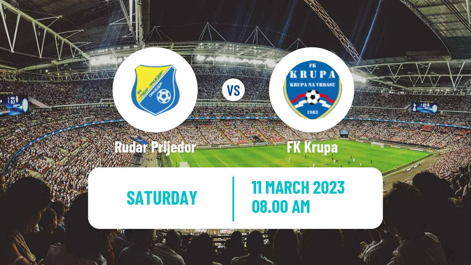 Soccer Bosnian Prva Liga RS Rudar Prijedor - Krupa