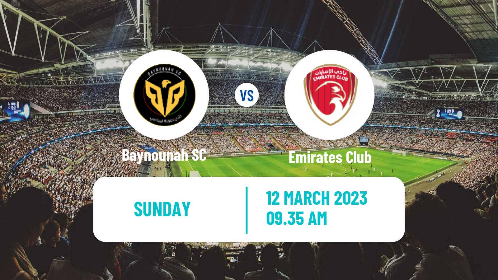 Soccer UAE Division 1 Baynounah - Emirates Club