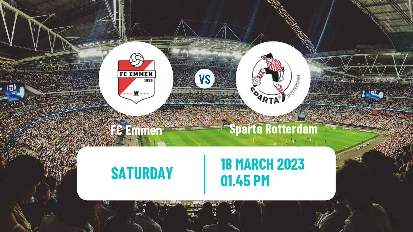 Soccer Dutch Eredivisie Emmen - Sparta Rotterdam