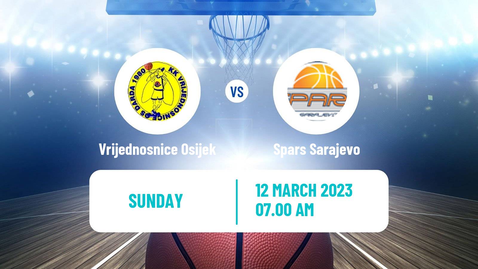 Basketball Adriatic League 2 Vrijednosnice Osijek - Spars Sarajevo