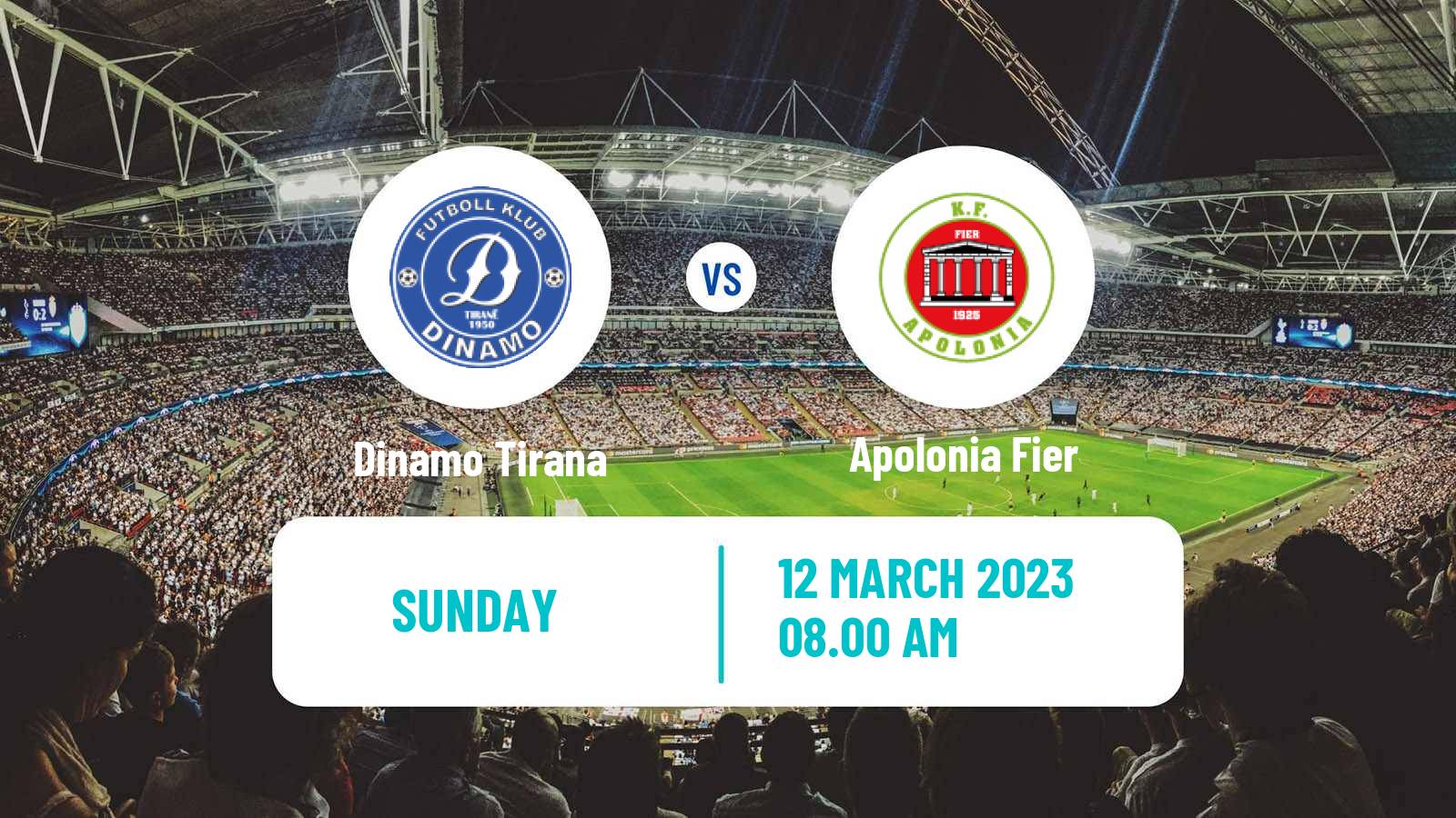 Soccer Albanian First Division Dinamo Tirana - Apolonia Fier