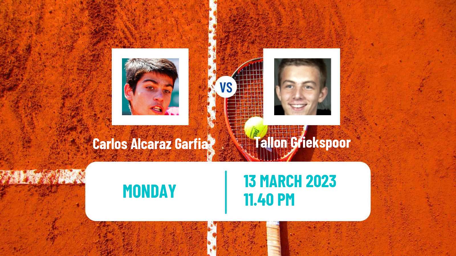 Tennis ATP Indian Wells Carlos Alcaraz Garfia - Tallon Griekspoor