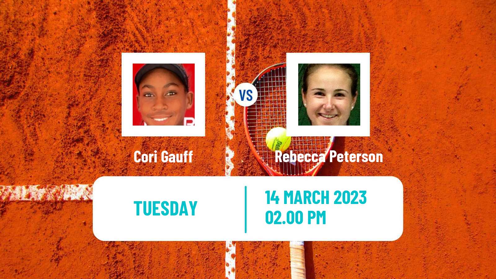 Tennis WTA Indian Wells Cori Gauff - Rebecca Peterson