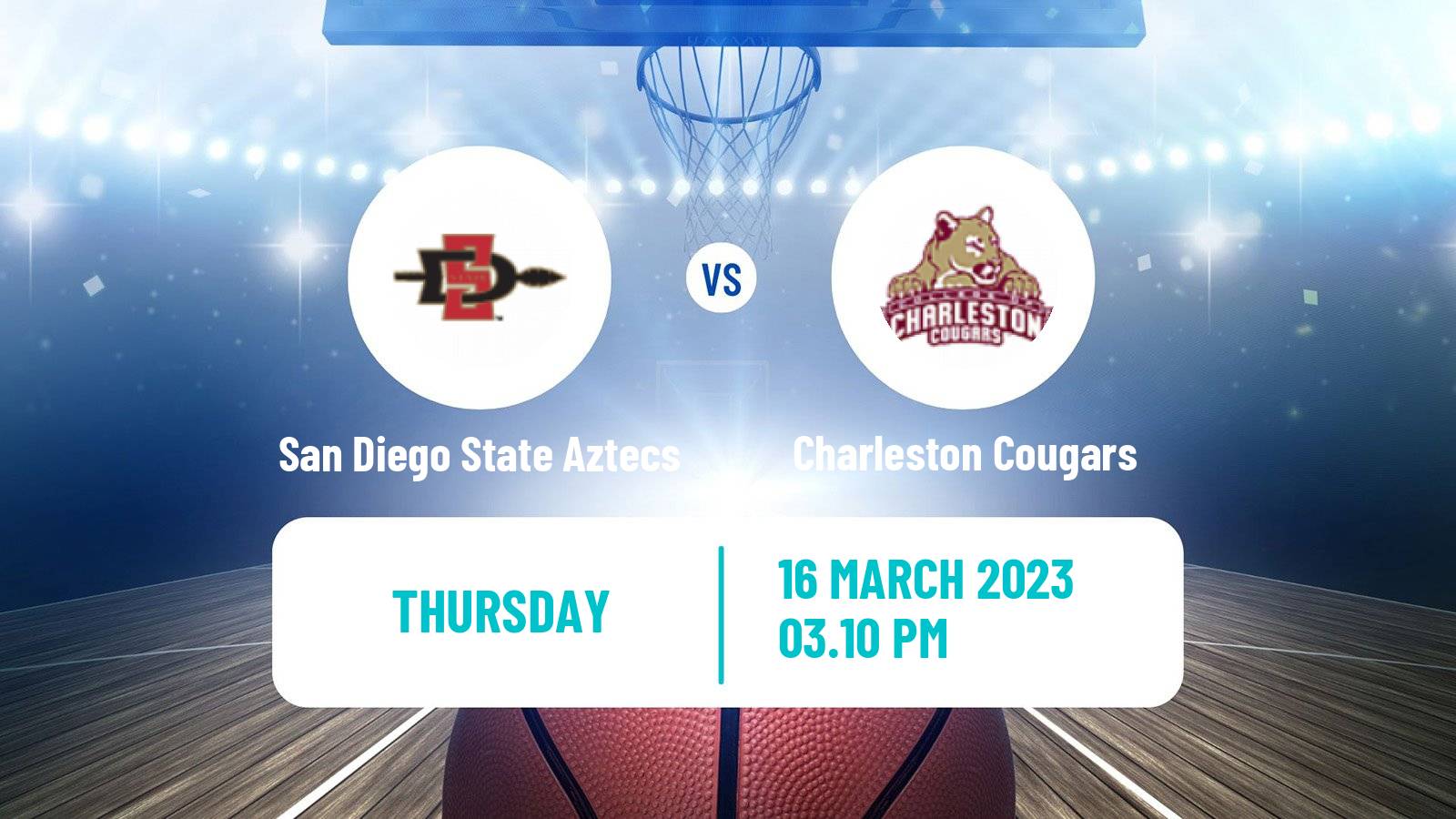 Basketball NCAA College Basketball San Diego State Aztecs - Charleston Cougars