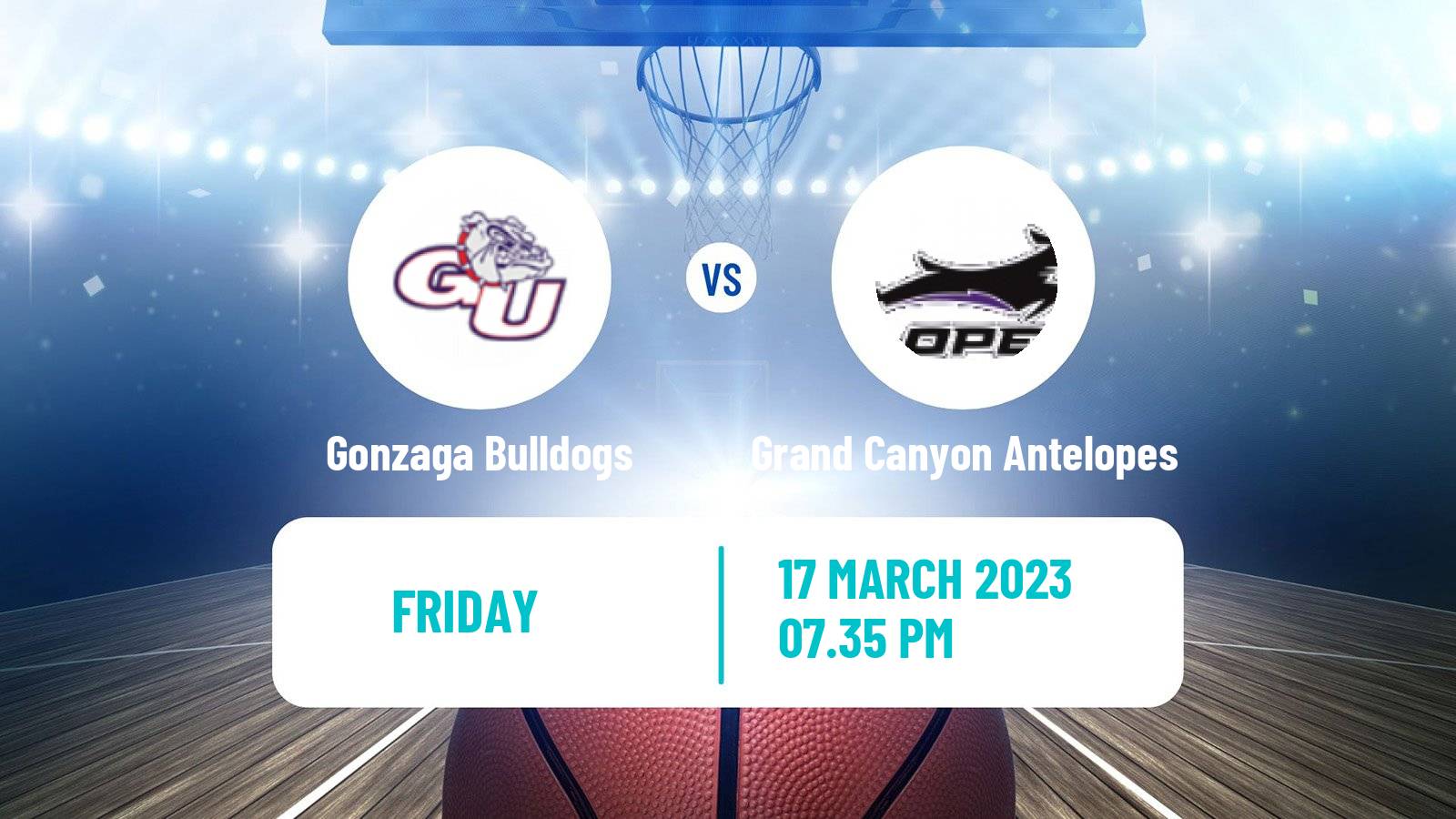 Basketball NCAA College Basketball Gonzaga Bulldogs - Grand Canyon Antelopes