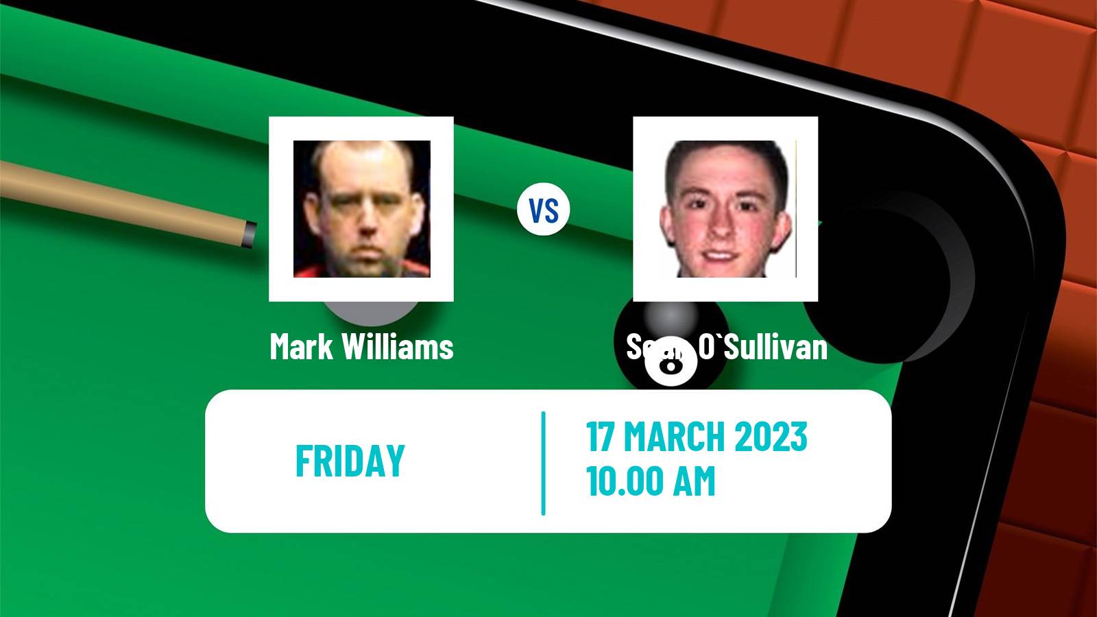 Snooker Snooker Mark Williams - Sean O`Sullivan