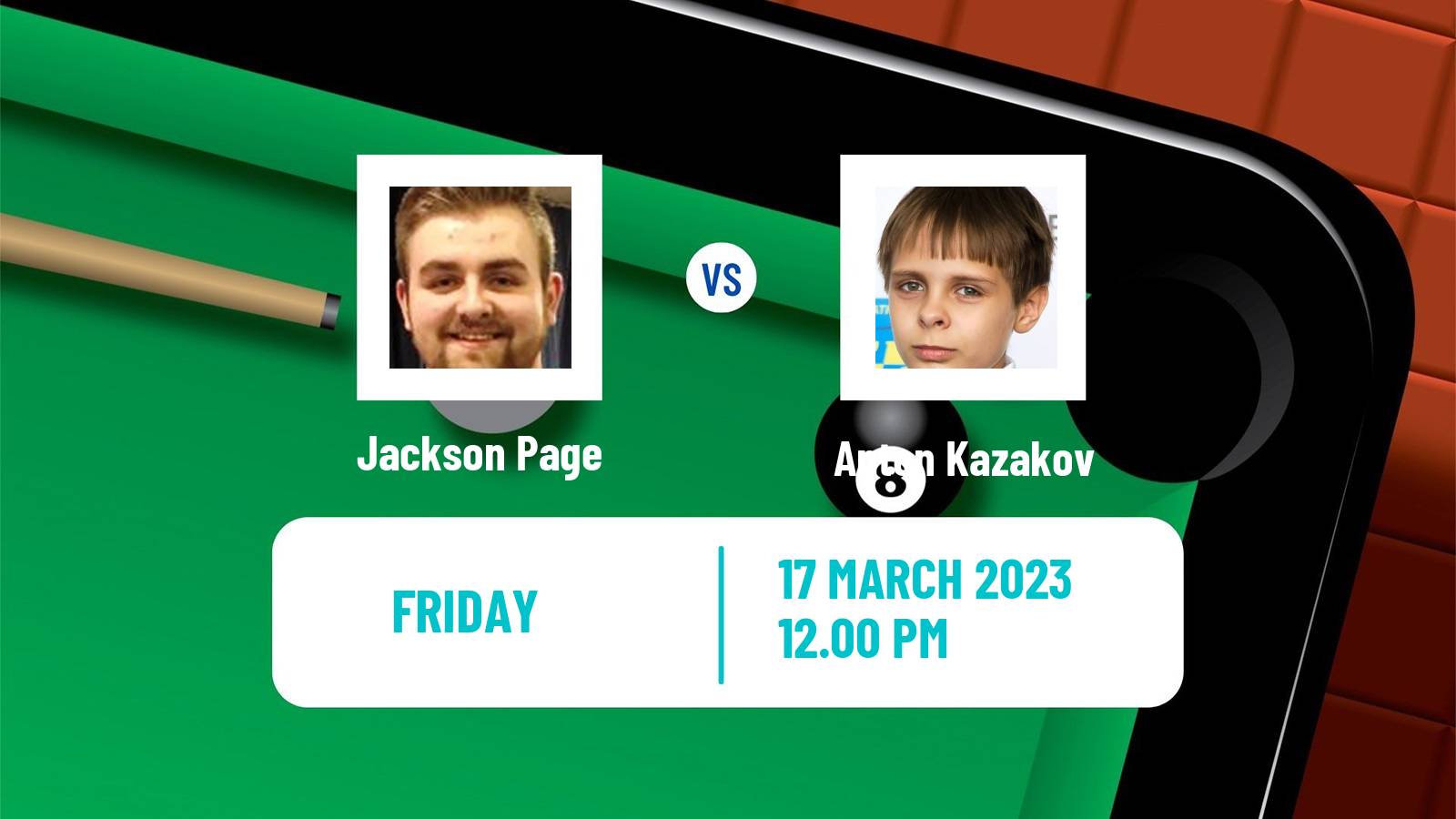 Snooker Snooker Jackson Page - Anton Kazakov