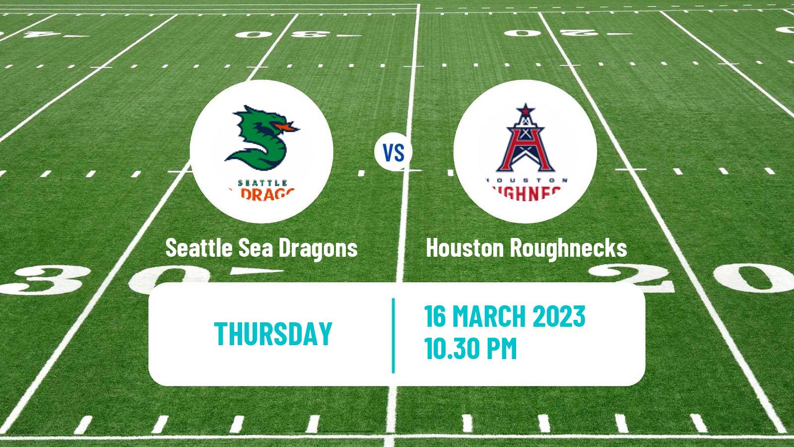 American football XFL Seattle Sea Dragons - Houston Roughnecks