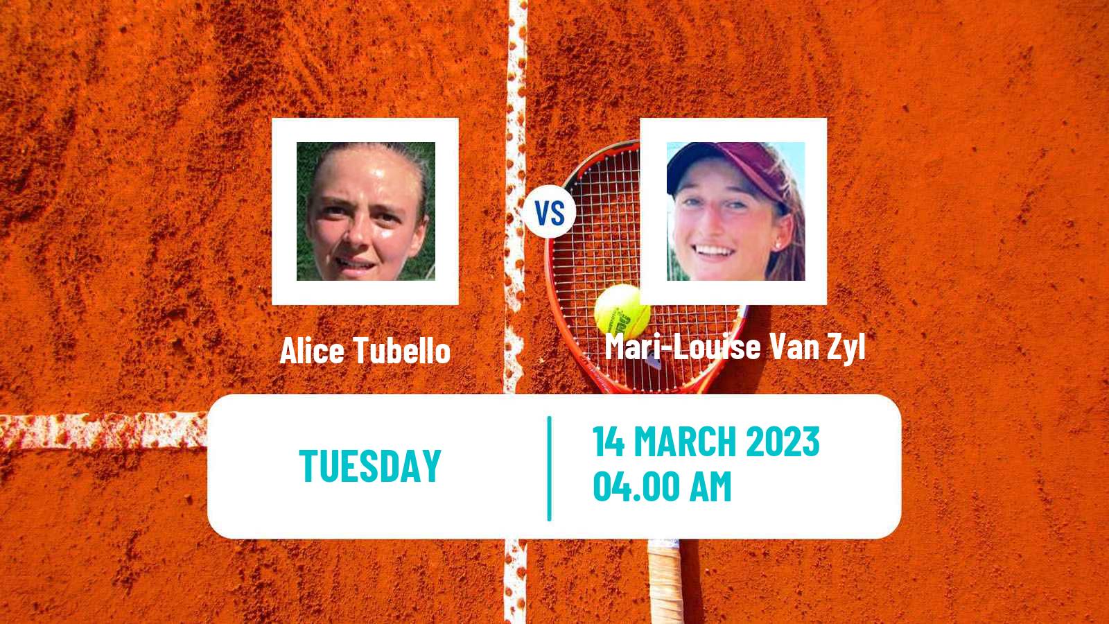 Tennis ITF Tournaments Alice Tubello - Mari-Louise Van Zyl