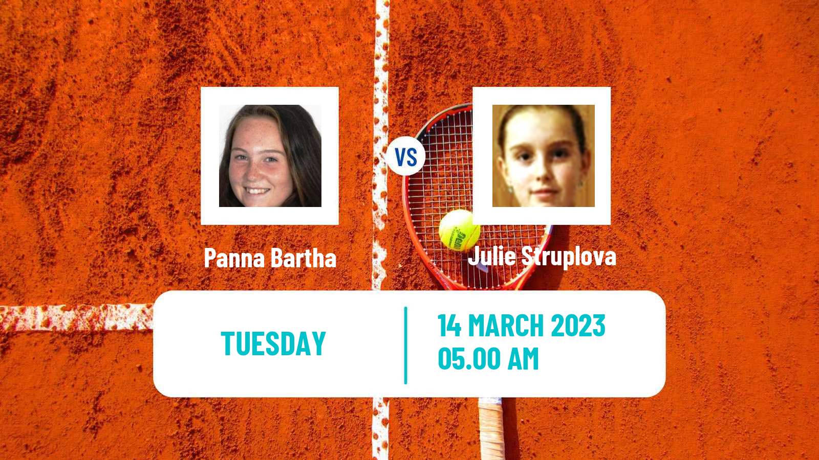 Tennis ITF Tournaments Panna Bartha - Julie Struplova