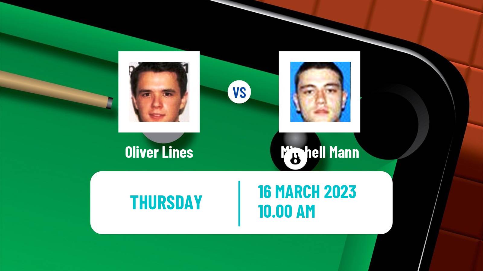 Snooker Snooker Oliver Lines - Mitchell Mann