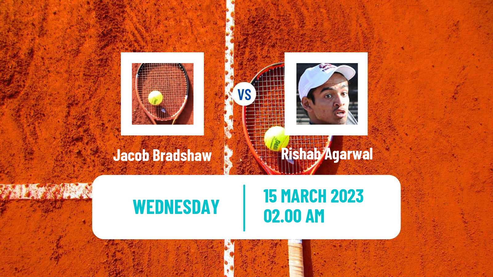 Tennis ITF Tournaments Jacob Bradshaw - Rishab Agarwal