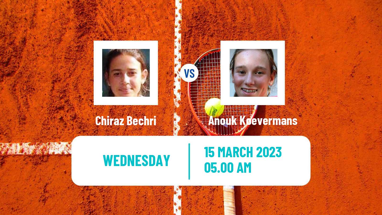 Tennis ITF Tournaments Chiraz Bechri - Anouk Koevermans