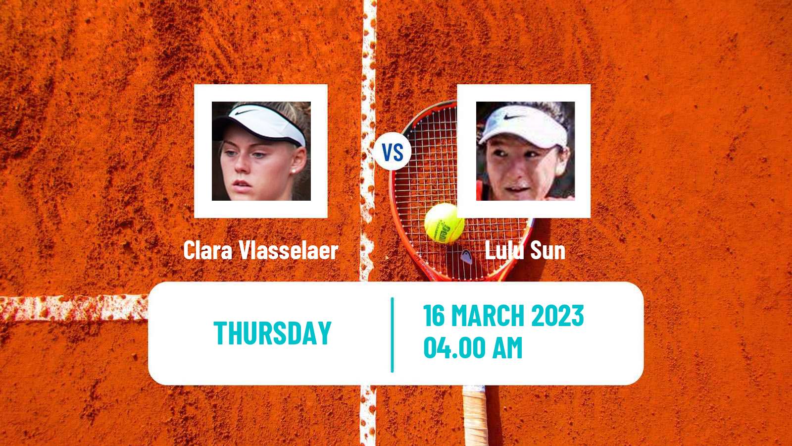Tennis ITF Tournaments Clara Vlasselaer - Lulu Sun