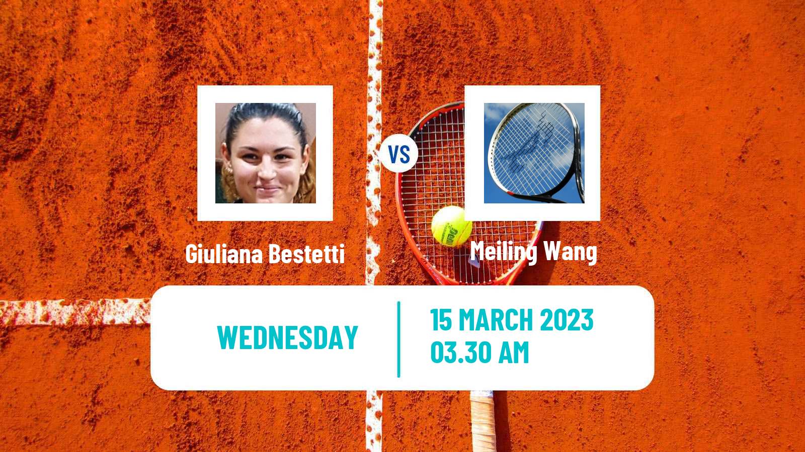 Tennis ITF Tournaments Giuliana Bestetti - Meiling Wang