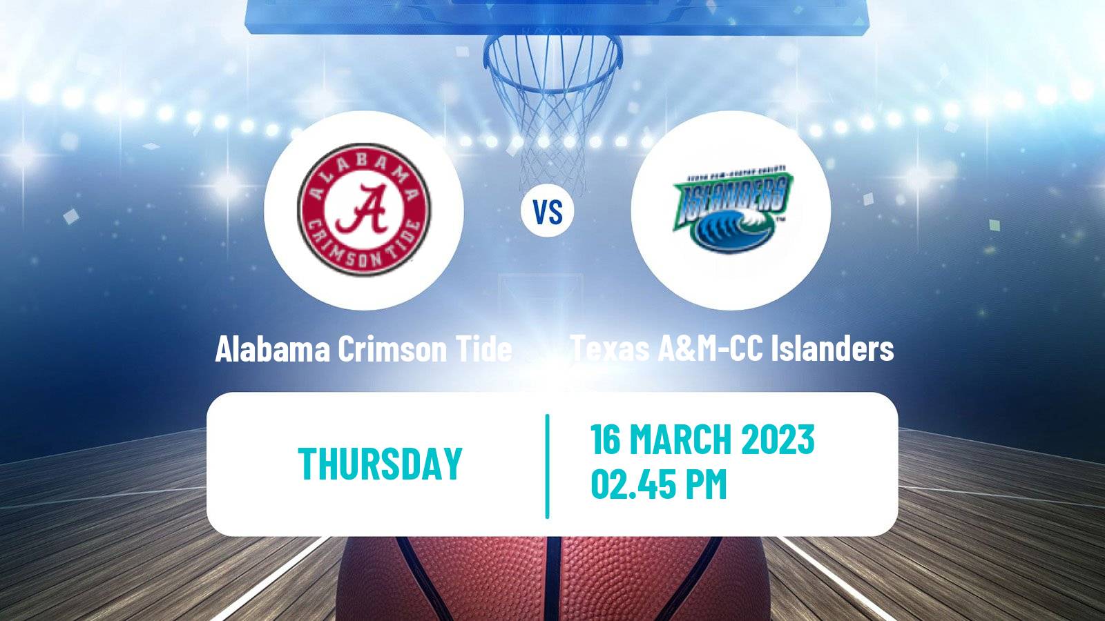 Basketball NCAA College Basketball Alabama Crimson Tide - Texas A&M-CC Islanders