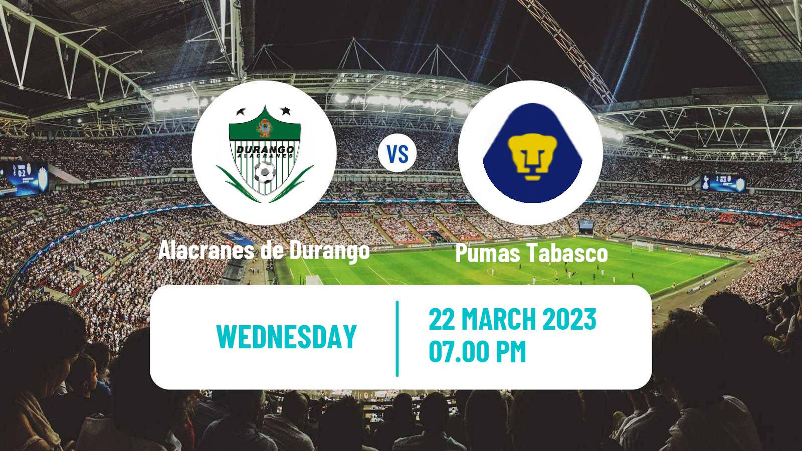 Soccer Mexican Liga de Expansion MX Alacranes de Durango - Pumas Tabasco