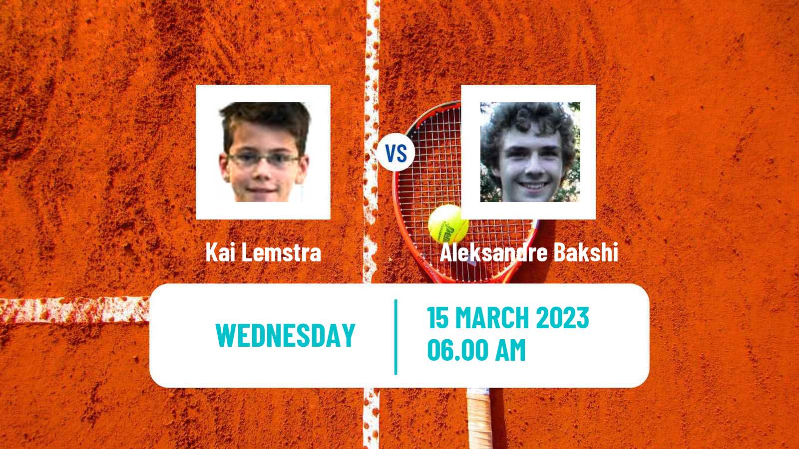 Tennis ITF Tournaments Kai Lemstra - Aleksandre Bakshi