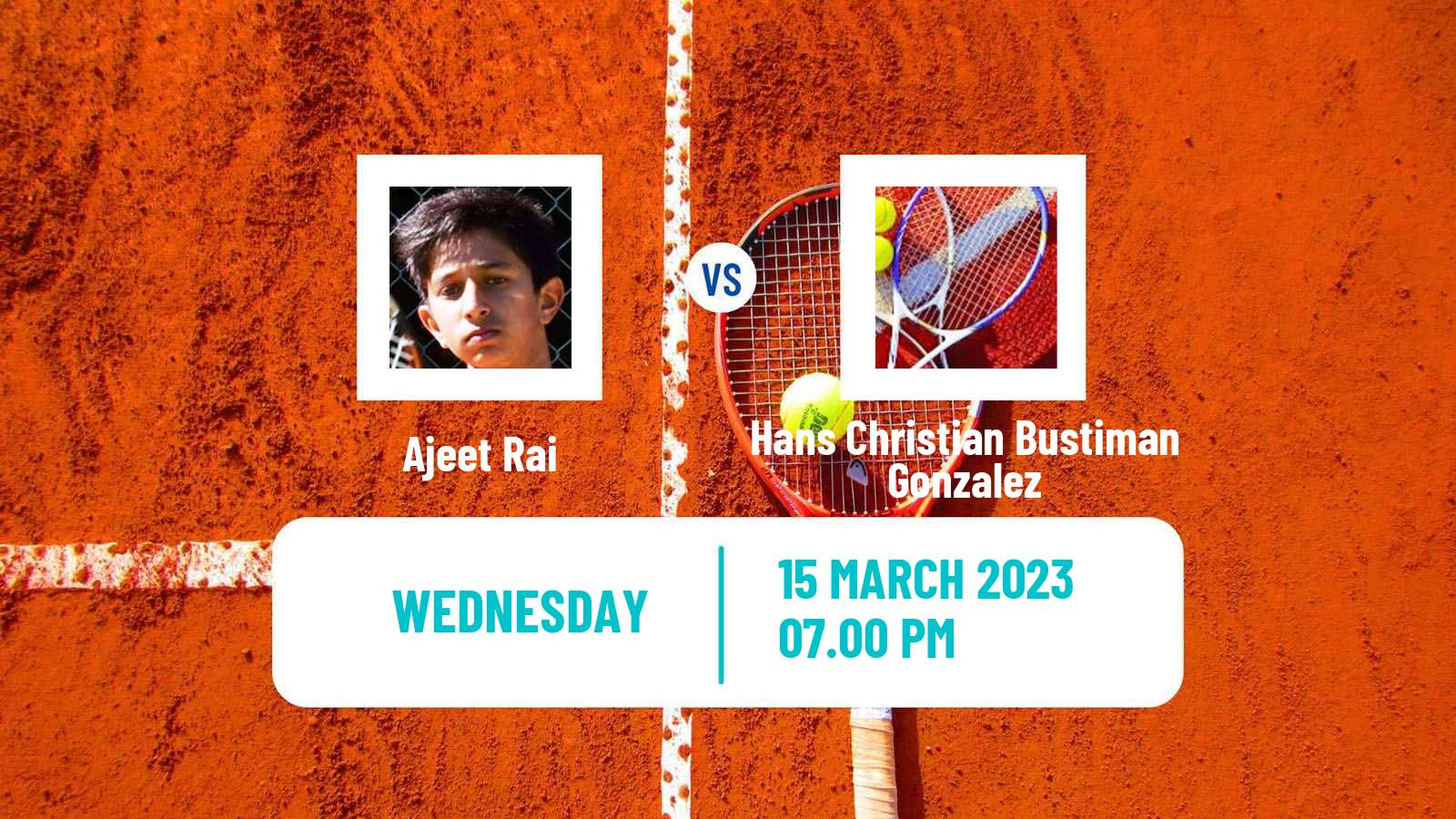 Tennis ITF Tournaments Ajeet Rai - Hans Christian Bustiman Gonzalez