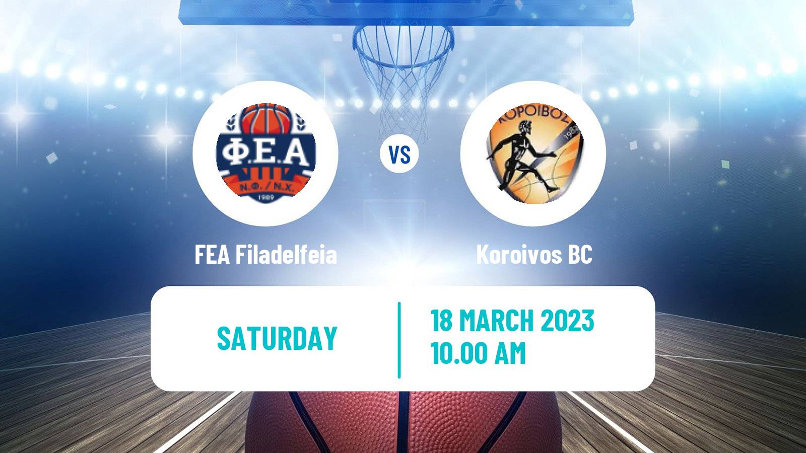 Basketball Greek Elite League Basketball FEA Filadelfeia - Koroivos