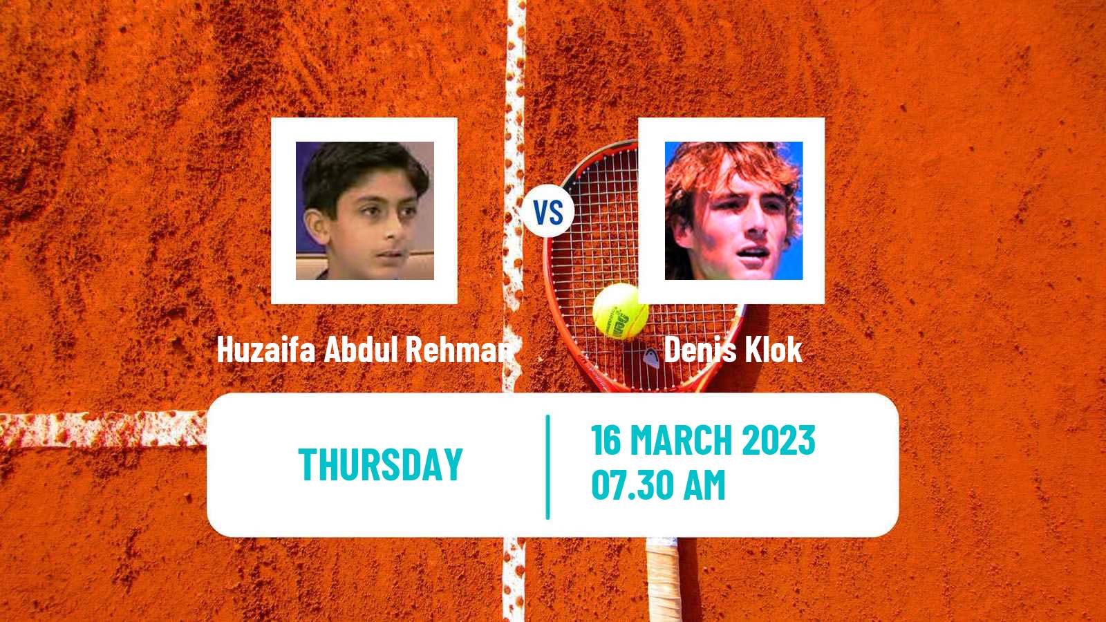 Tennis ITF Tournaments Huzaifa Abdul Rehman - Denis Klok