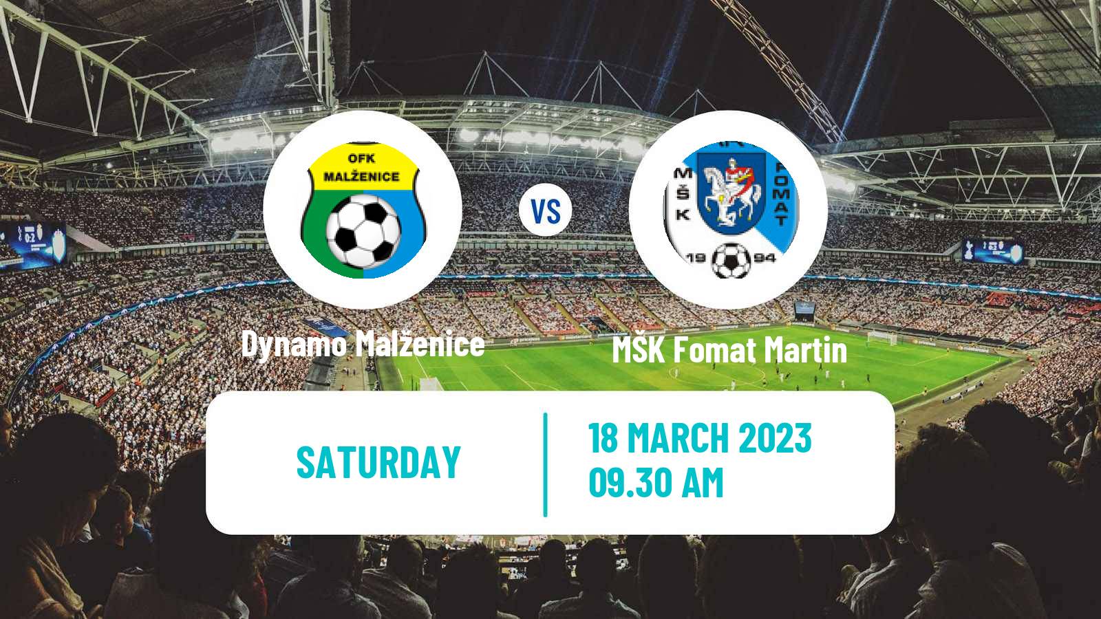 Soccer Slovak 3 Liga West Dynamo Malženice - MŠK Fomat Martin