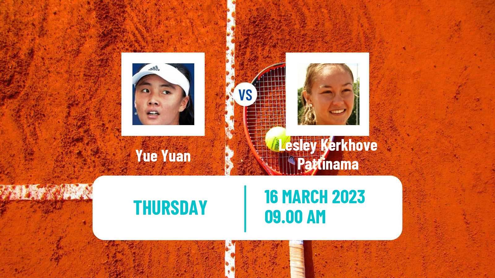 Tennis ITF Tournaments Yue Yuan - Lesley Kerkhove Pattinama