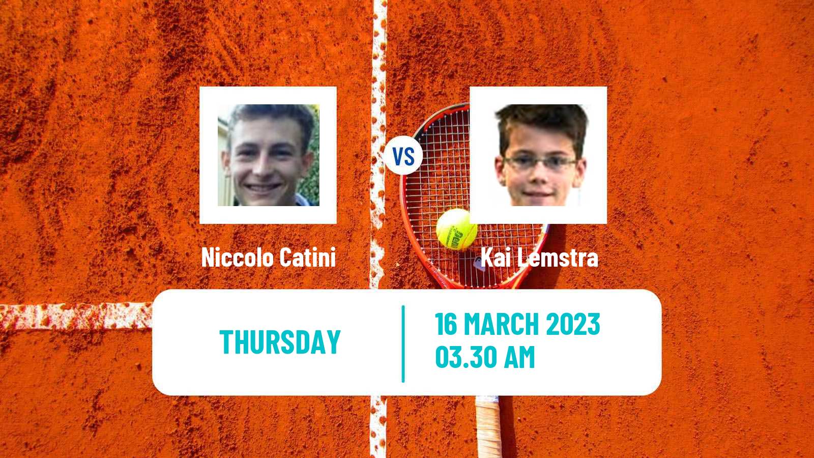 Tennis ITF Tournaments Niccolo Catini - Kai Lemstra