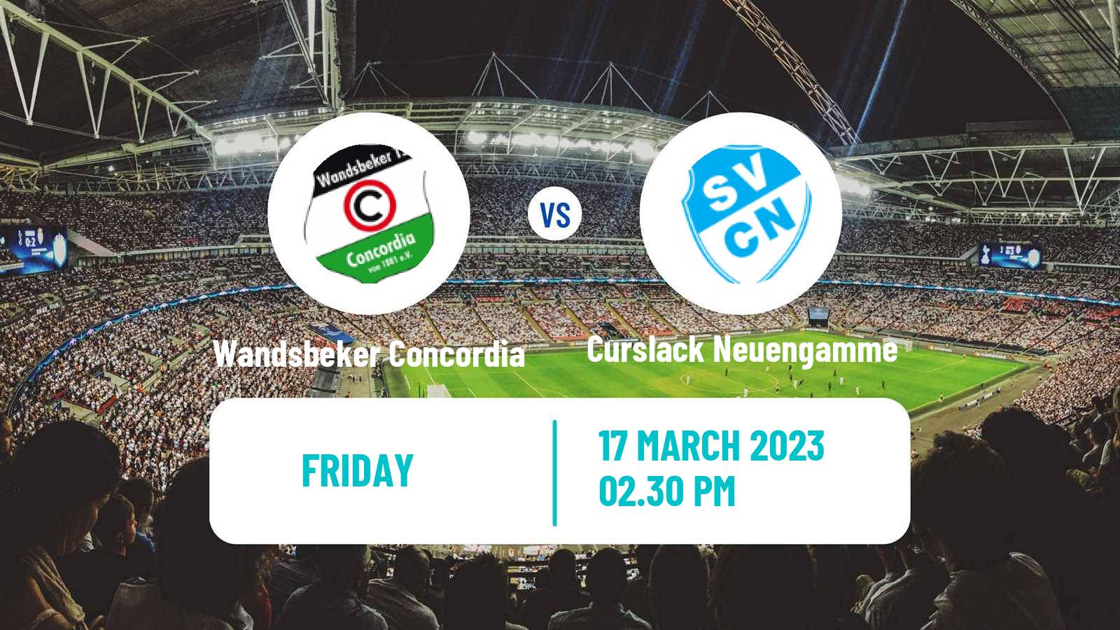 Soccer German Oberliga Hamburg Wandsbeker Concordia - Curslack Neuengamme