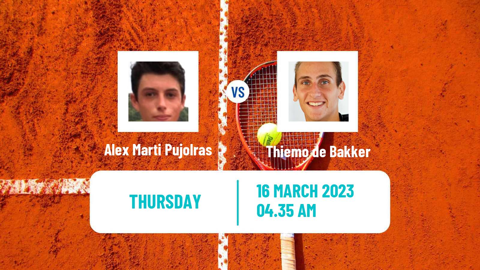 Tennis ITF Tournaments Alex Marti Pujolras - Thiemo de Bakker