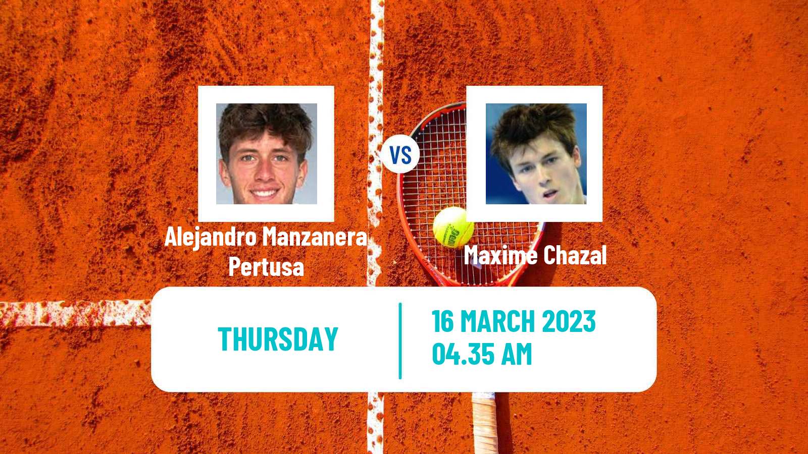 Tennis ITF Tournaments Alejandro Manzanera Pertusa - Maxime Chazal