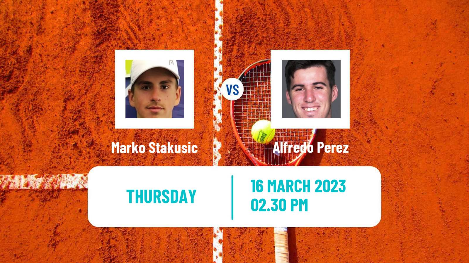 Tennis ITF Tournaments Marko Stakusic - Alfredo Perez