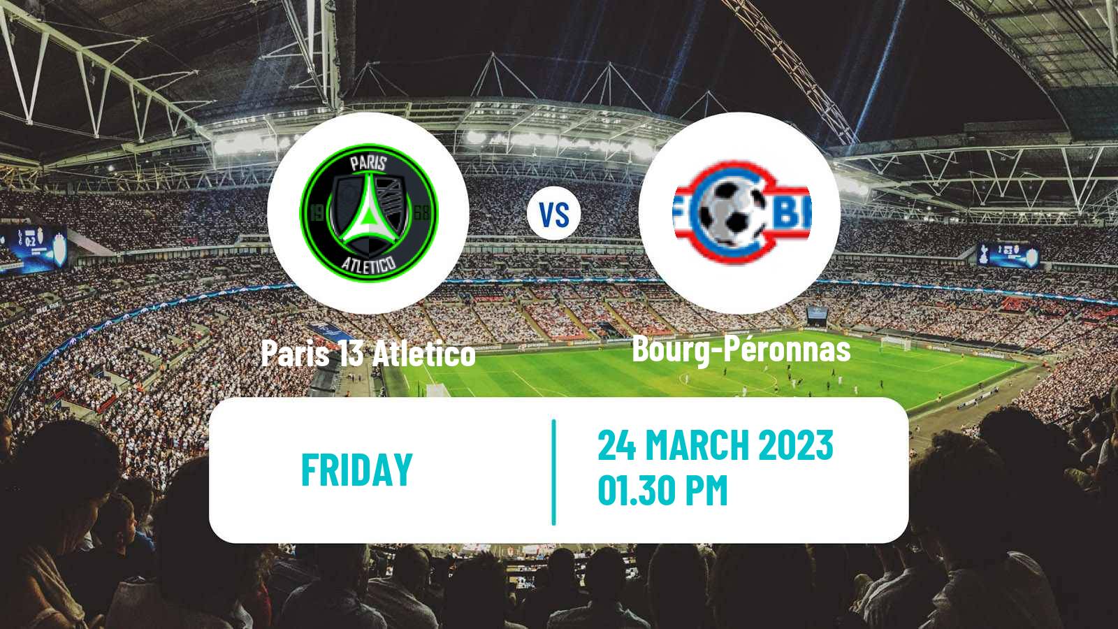 Soccer French National League Paris 13 Atletico - Bourg-Péronnas