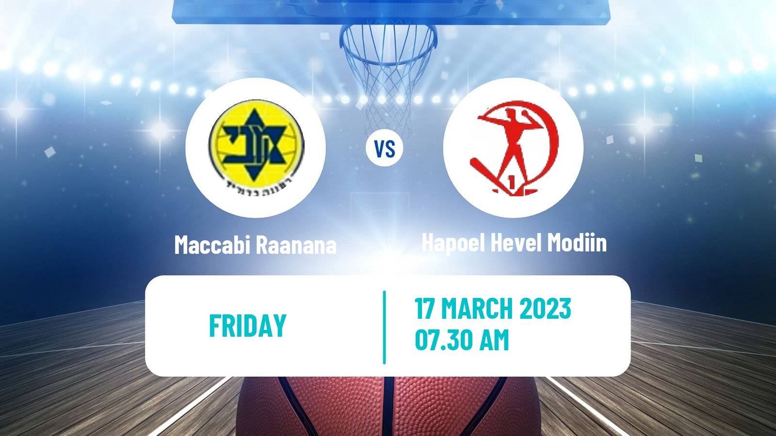 Basketball Israeli Liga Leumit Basketball Maccabi Raanana - Hapoel Hevel Modi'in