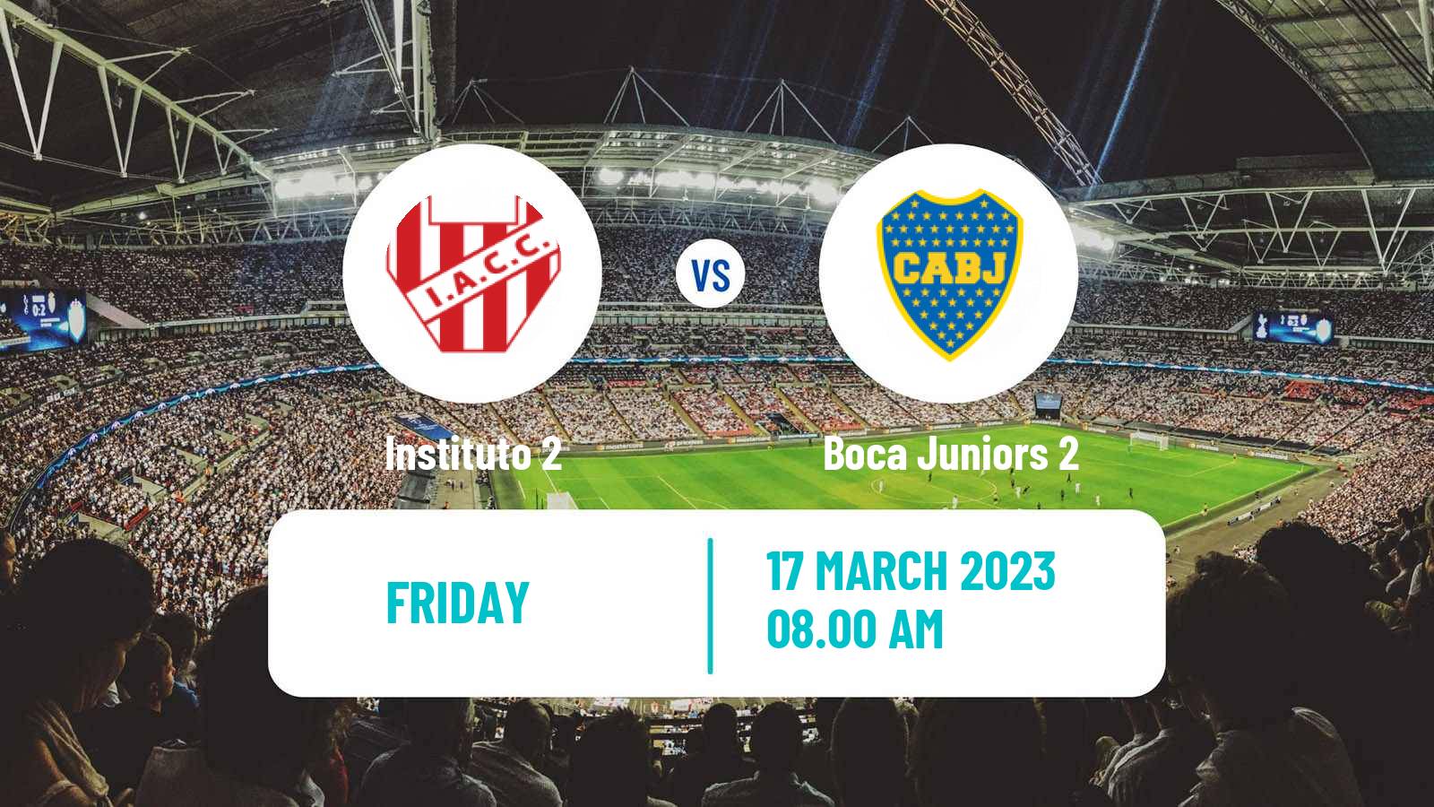 Soccer Argentinian Reserve League Instituto 2 - Boca Juniors 2