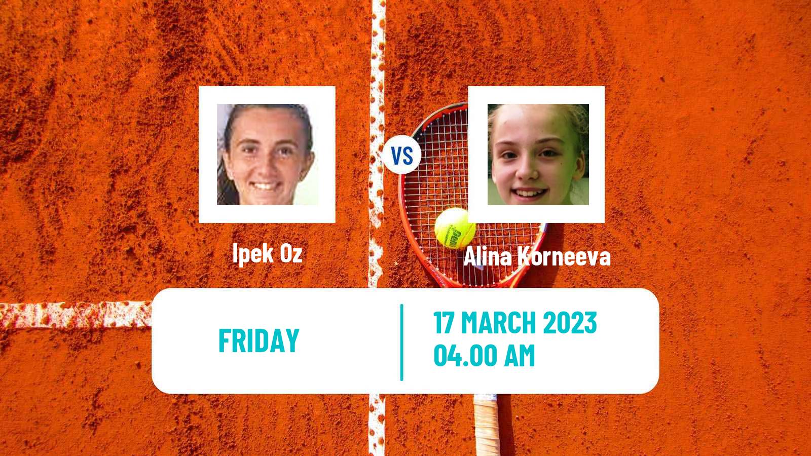 Tennis ITF Tournaments Ipek Oz - Alina Korneeva