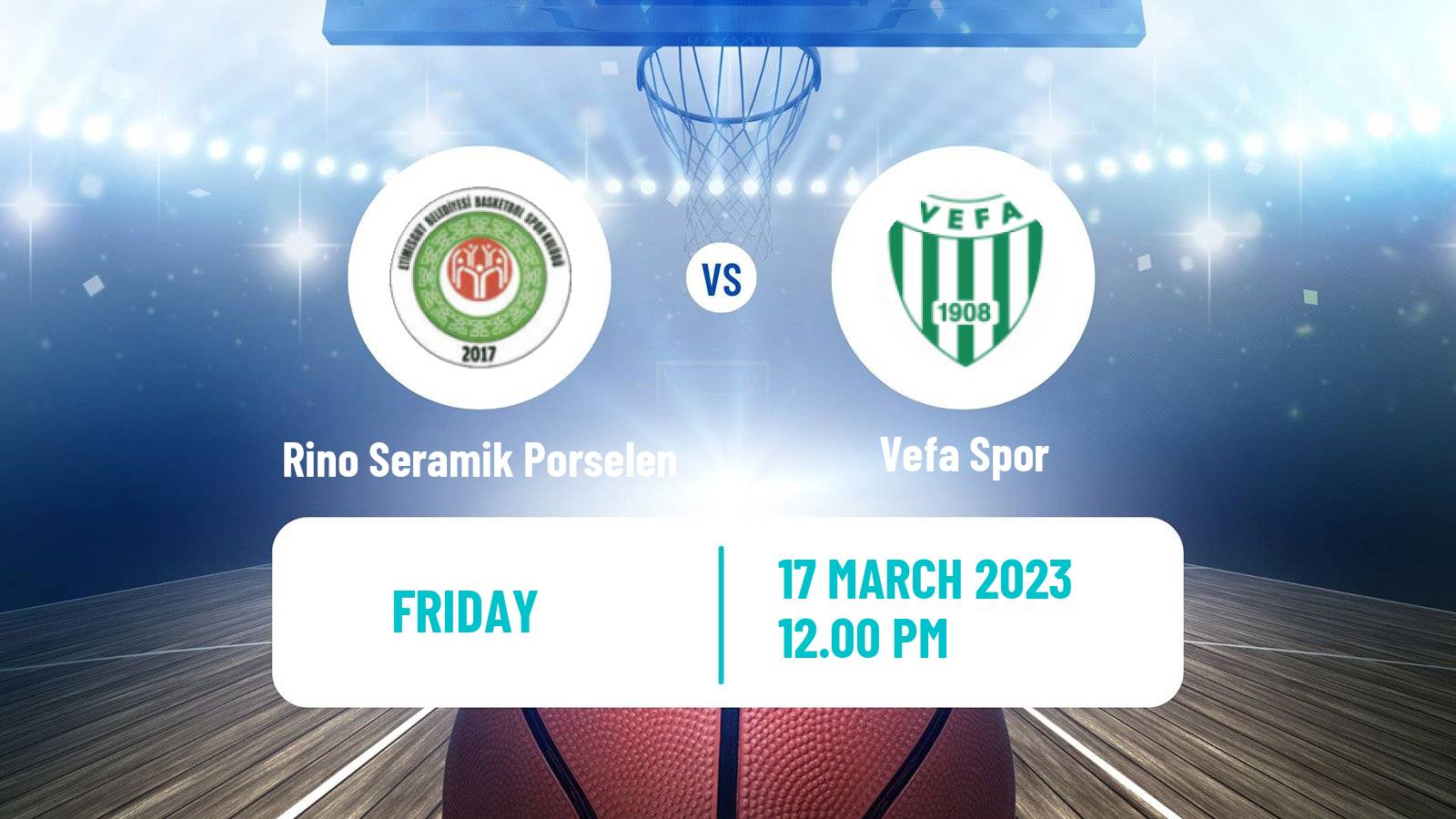 Basketball Turkish TB2L Rino Seramik Porselen - Vefa Spor