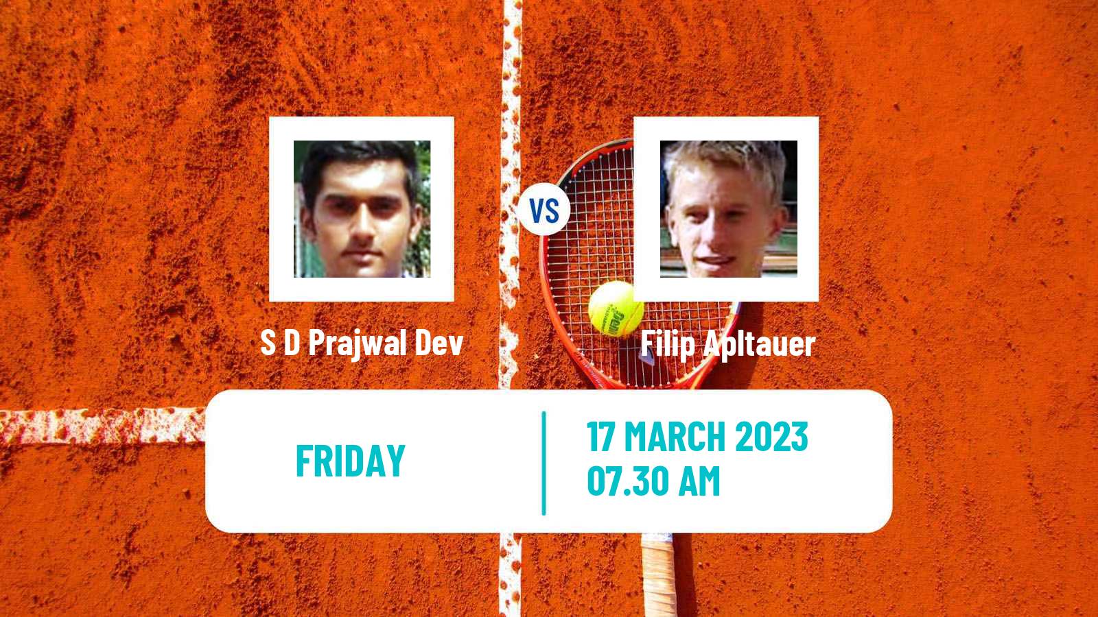 Tennis ITF Tournaments S D Prajwal Dev - Filip Apltauer