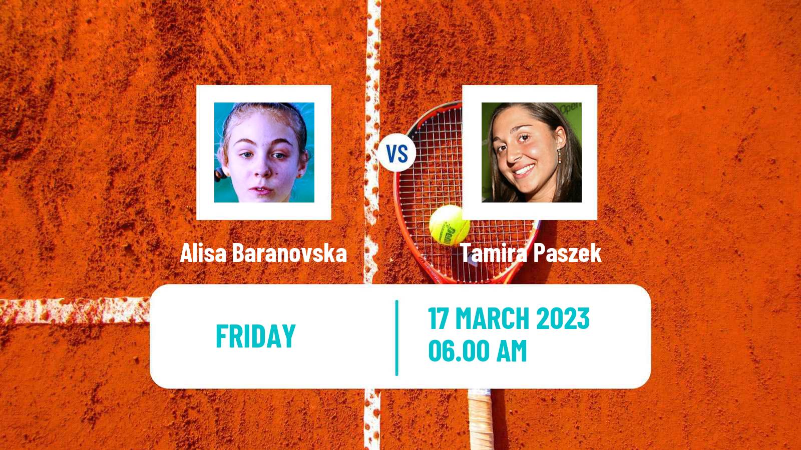 Tennis ITF Tournaments Alisa Baranovska - Tamira Paszek