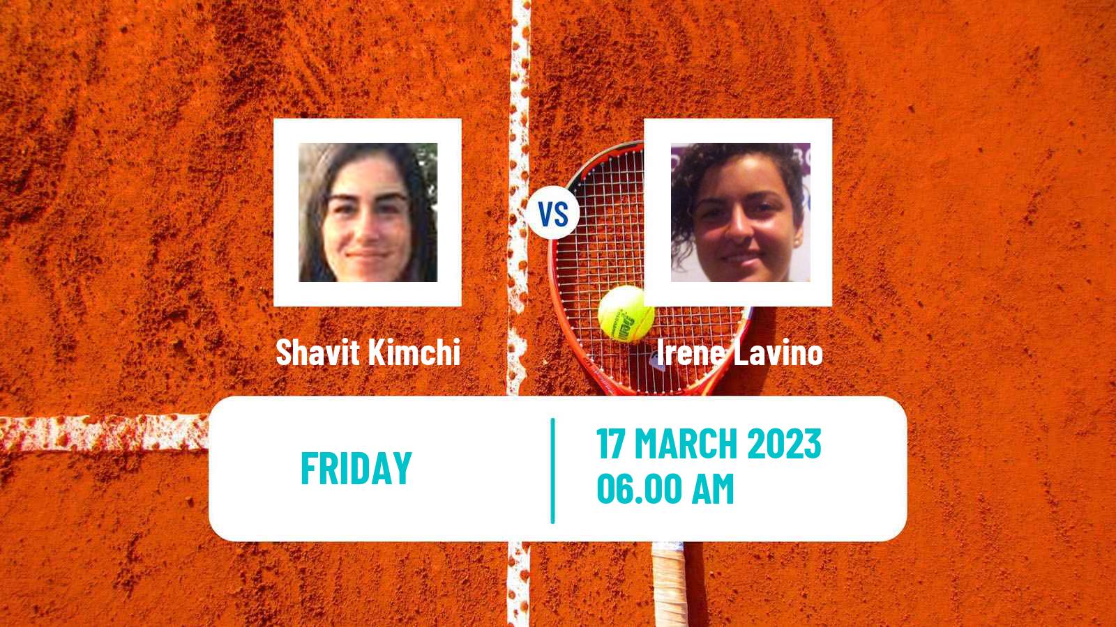 Tennis ITF Tournaments Shavit Kimchi - Irene Lavino