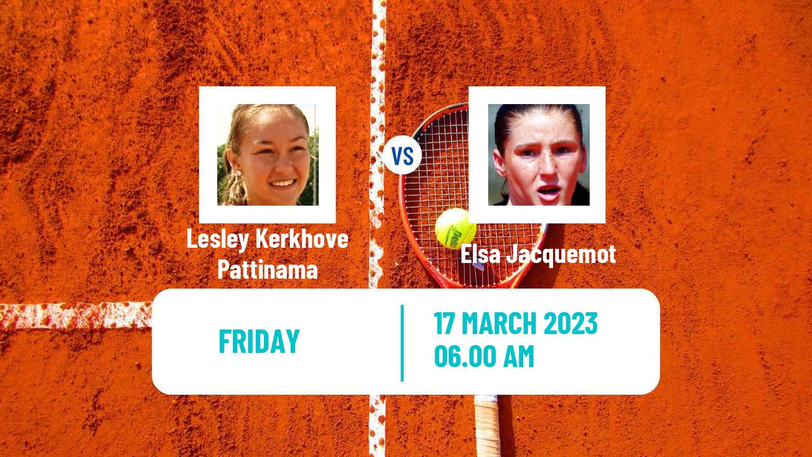 Tennis ITF Tournaments Lesley Kerkhove Pattinama - Elsa Jacquemot