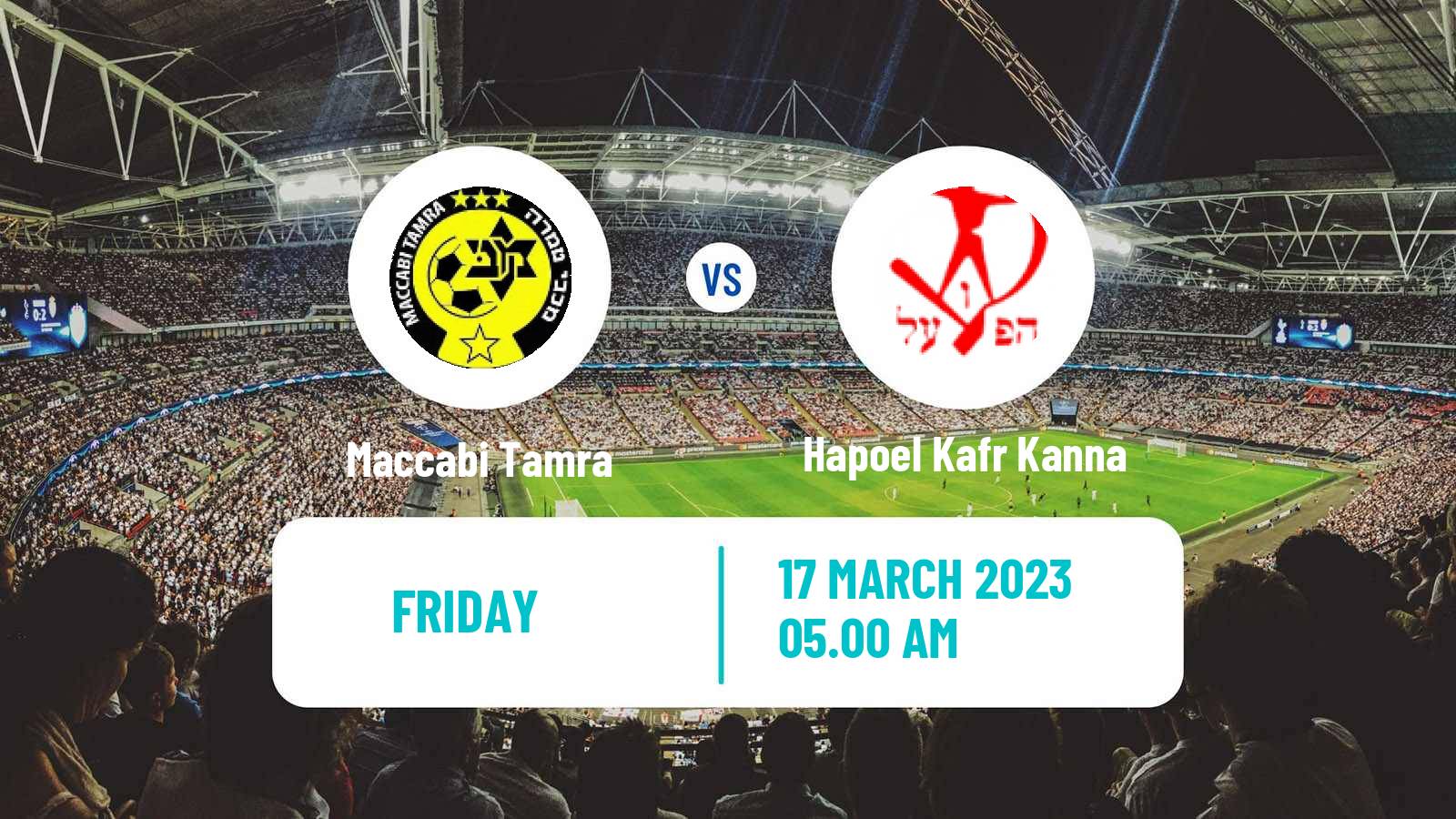 Soccer Israeli Liga Alef North Maccabi Tamra - Hapoel Kafr Kanna