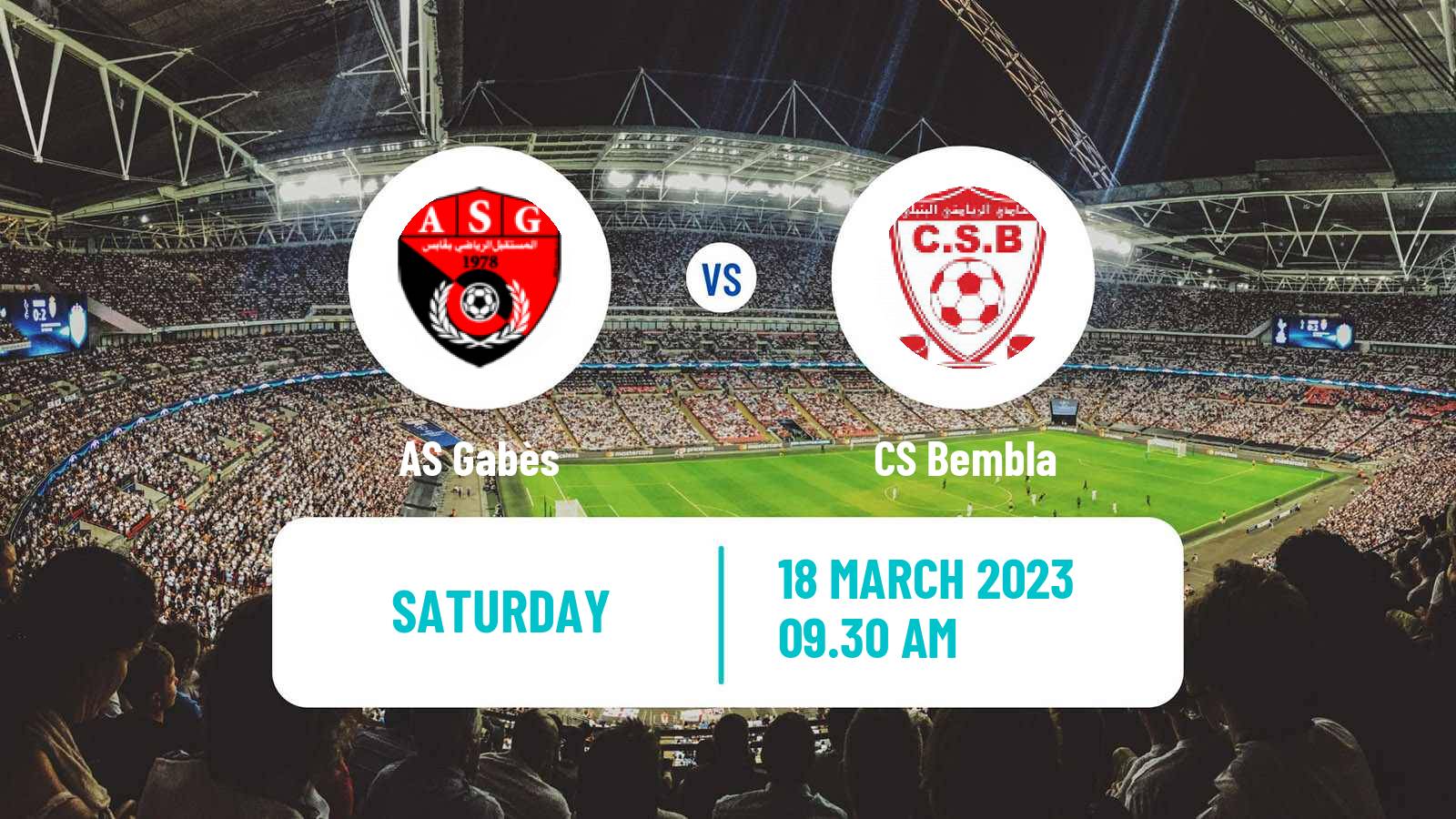 Soccer Tunisian Ligue 2 Gabès - Bembla