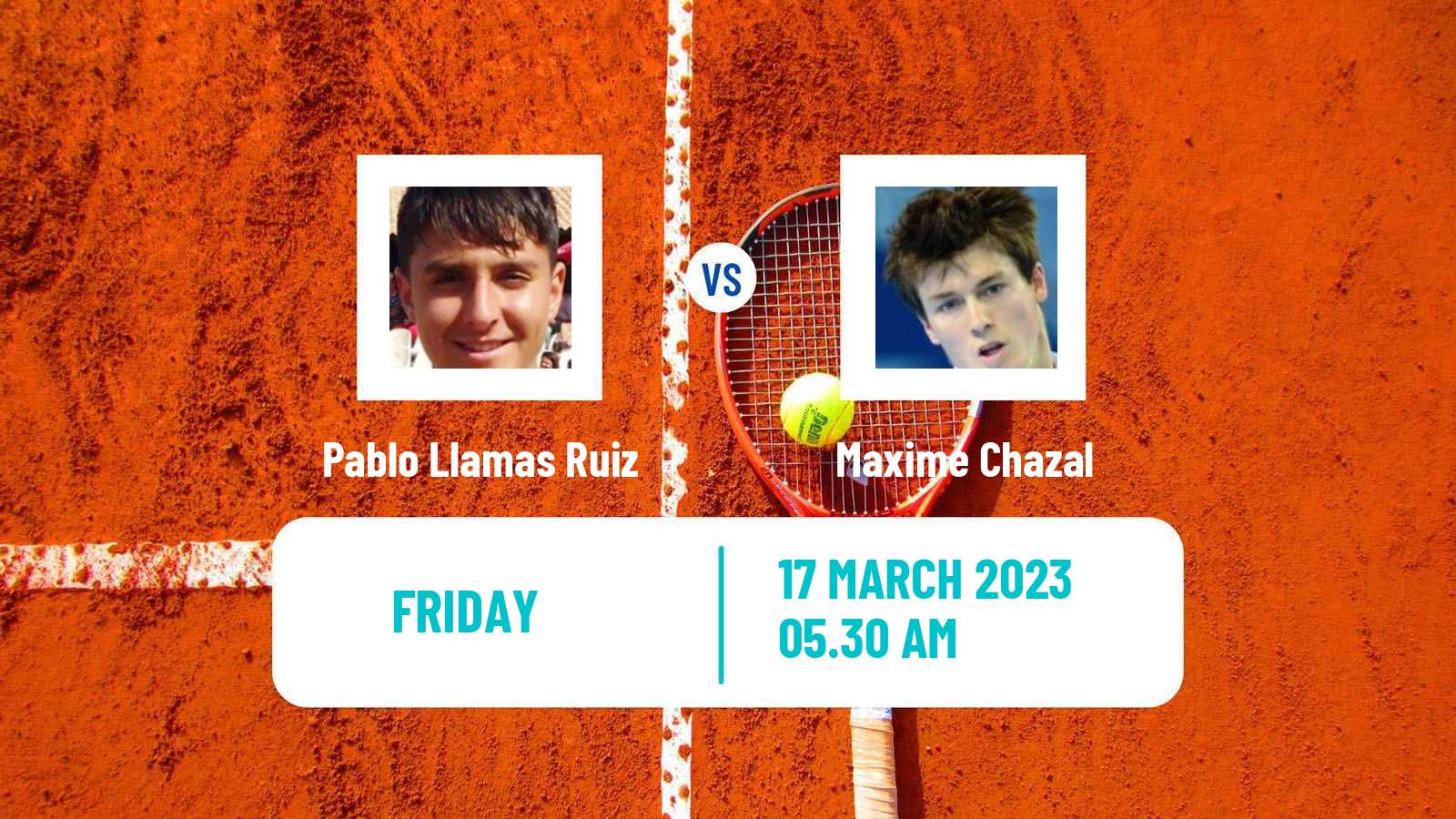 Tennis ITF Tournaments Pablo Llamas Ruiz - Maxime Chazal