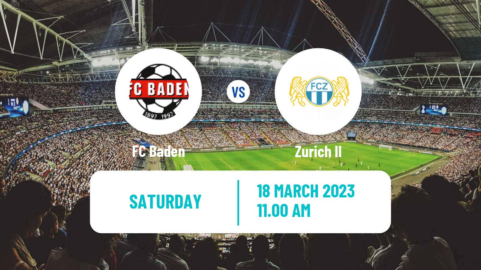 Soccer Swiss Promotion League Baden - Zurich II